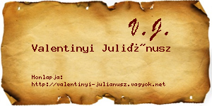 Valentinyi Juliánusz névjegykártya